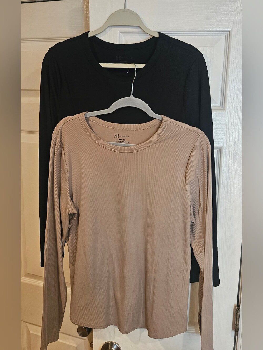 Set of 2 Women’s Ribbed Long Sleeve Crewneck Tops